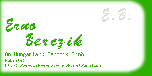 erno berczik business card